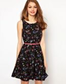 Vestido Floral Preto